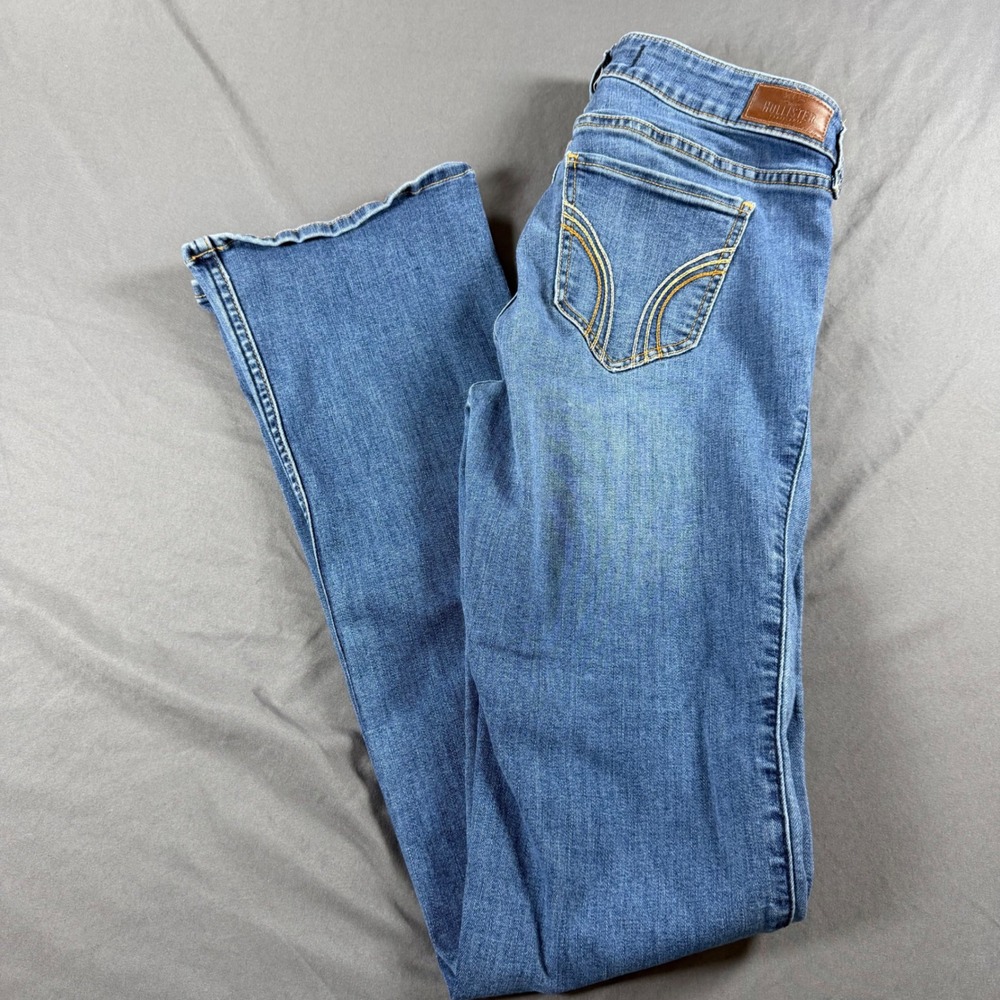 Hollister Low Rise Bootcut Jeans Womens 7L W28 L34 Classic Stretch Medium Wash